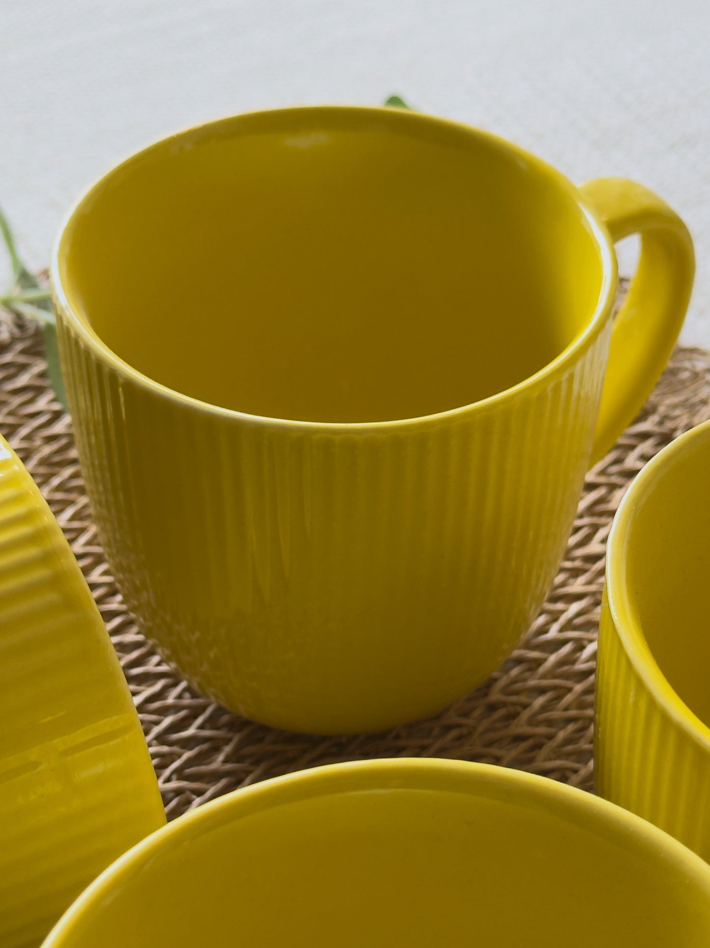 Ribbed Rim Mug Yellow