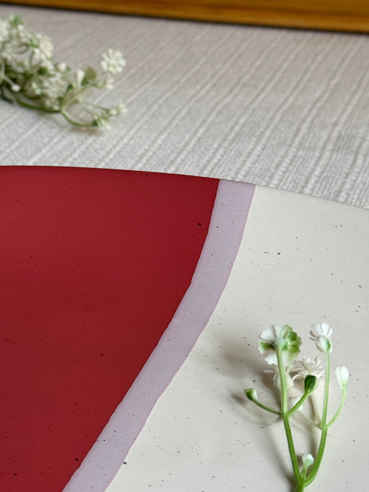 Rose Canvas Serving Platter — matte finish with sprinkle texture | Shape N Style Home