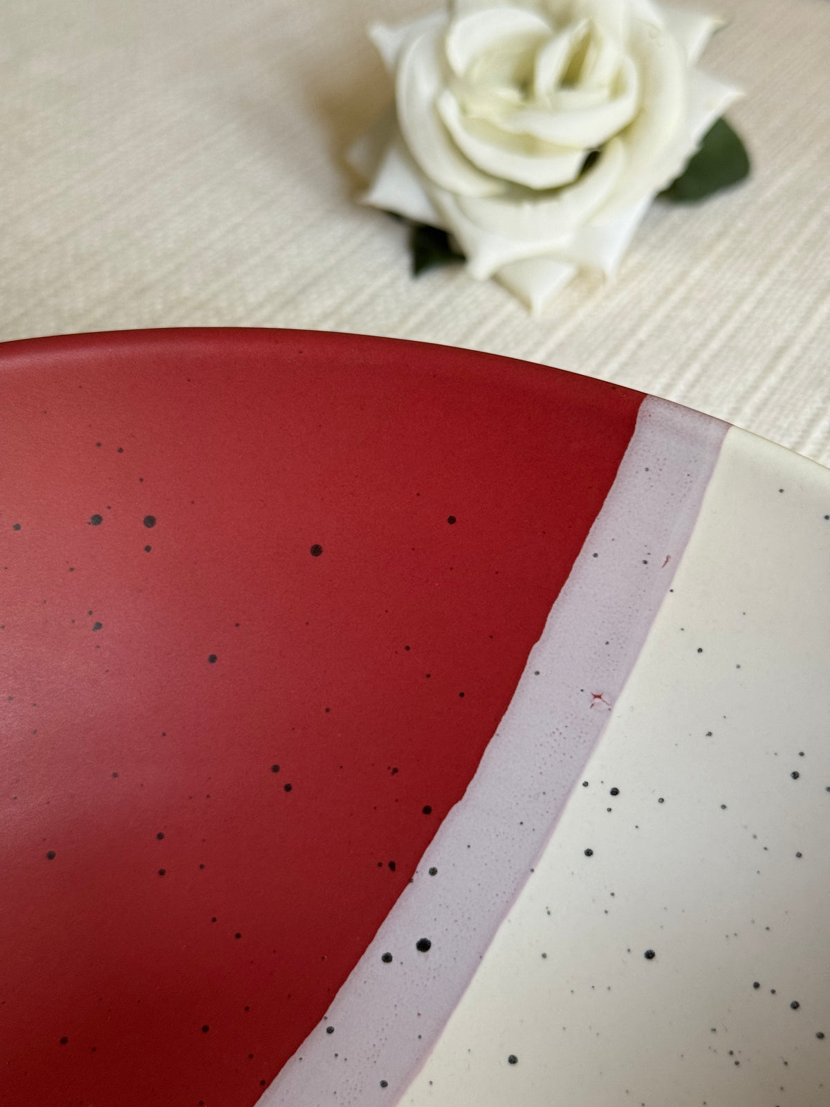 Rose Canvas Serving Bowl — matte finish with sprinkle texture | Shape N Style Home