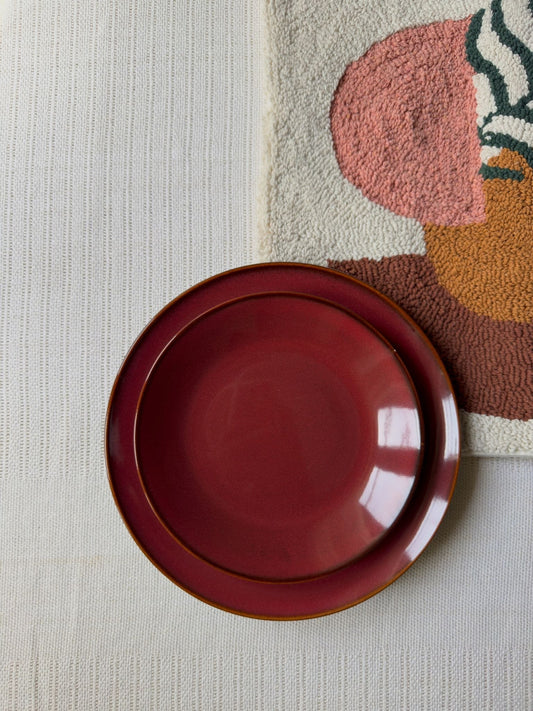 Crimson Ember Luxe Rimless Dinner Plate