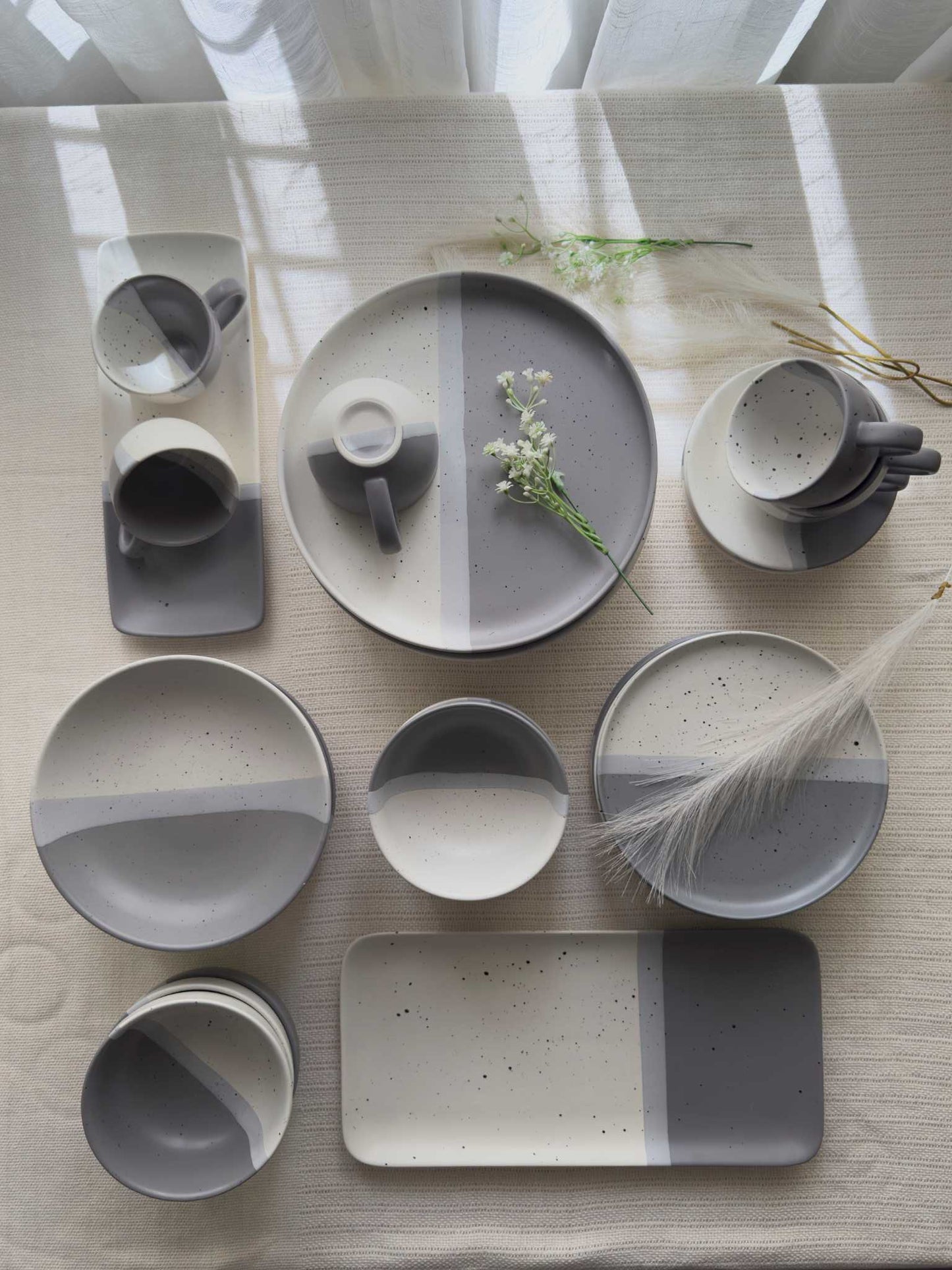 Ashen Pearl Dinner Set 38 Pcs