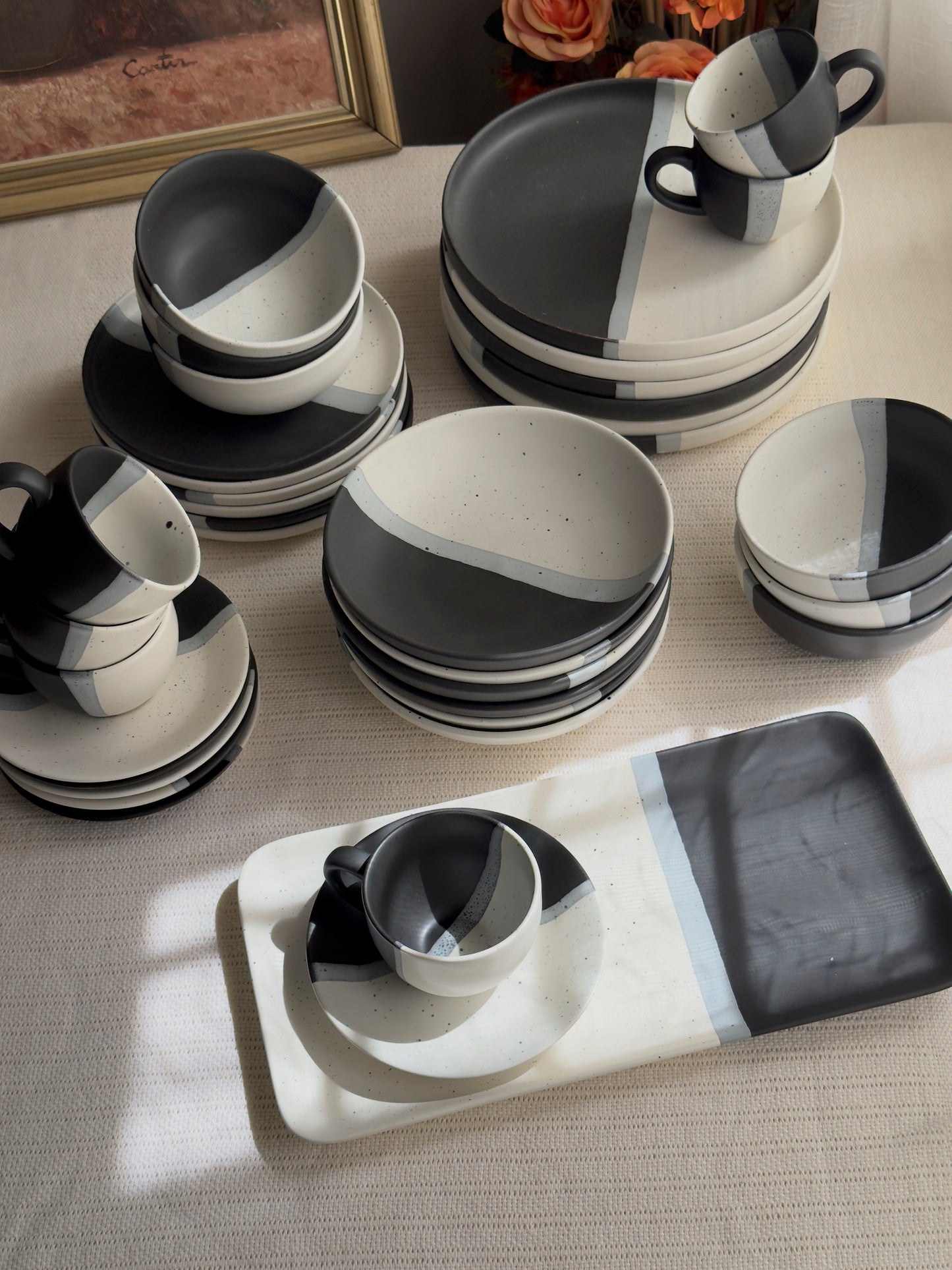 Monaco Noir Dinner Set 37 pcs