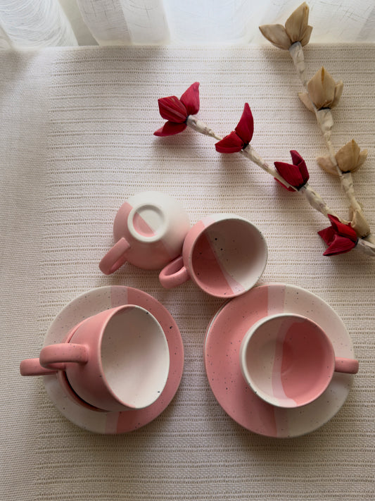 Blush Rose Matte Sprinkle Tea Set