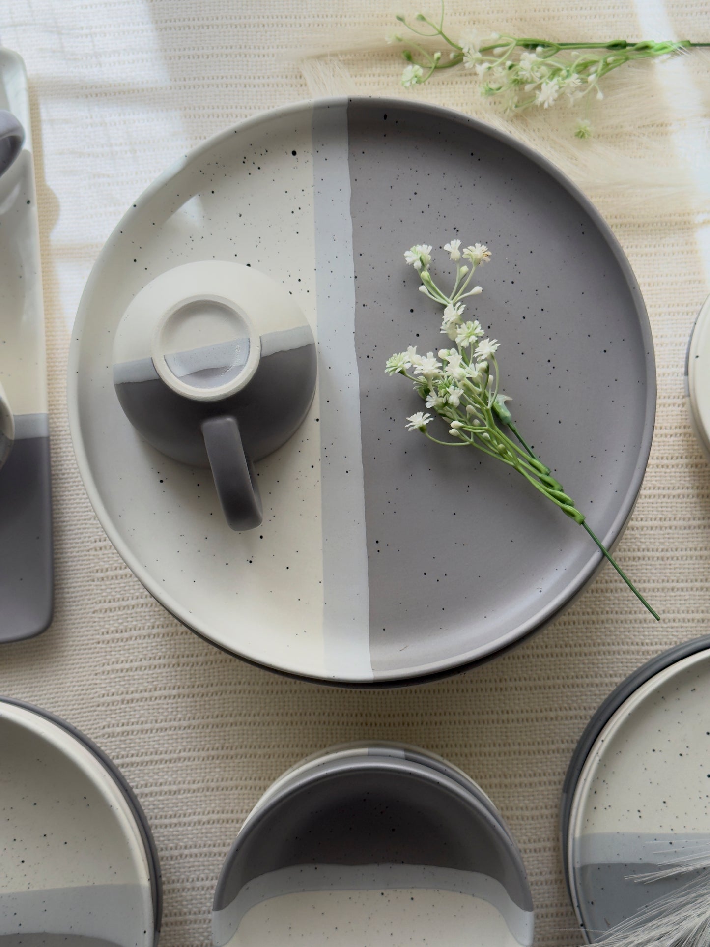 Ashen Pearl Dinner Set 38 Pcs