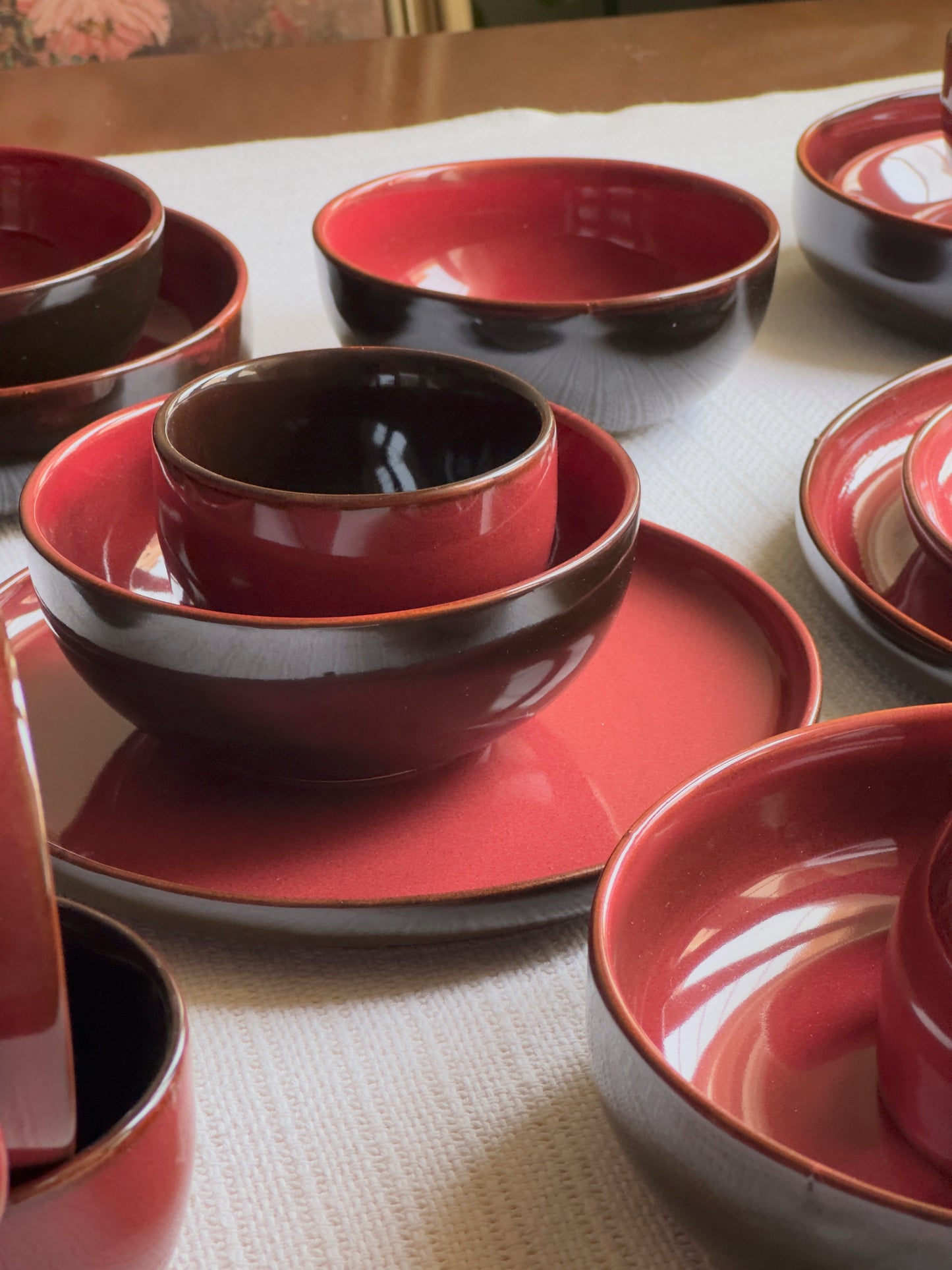 Crimson Ember Luxe Dinner Set 36 Pcs