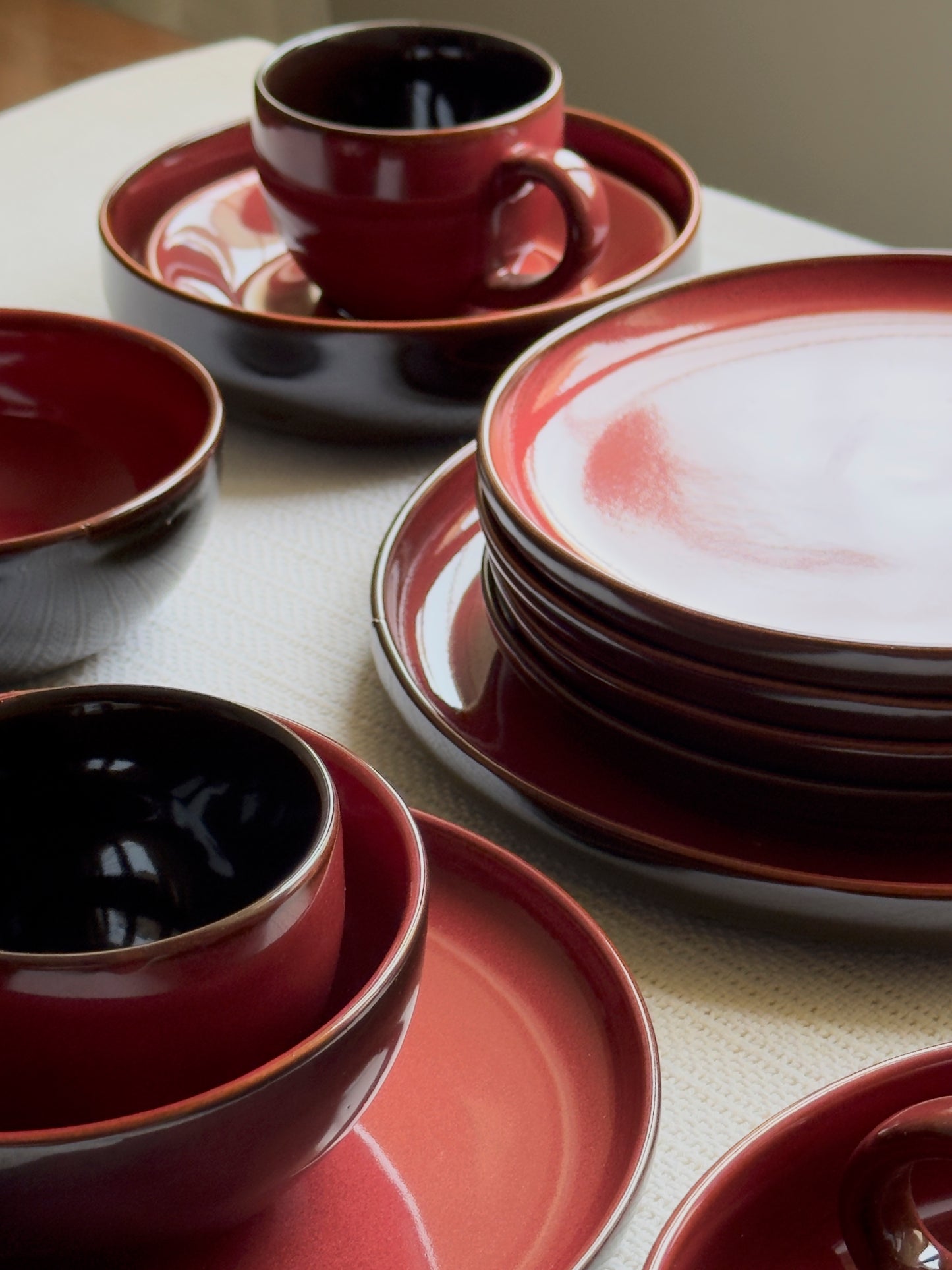 Crimson Ember Luxe Dinner Set 36 Pcs