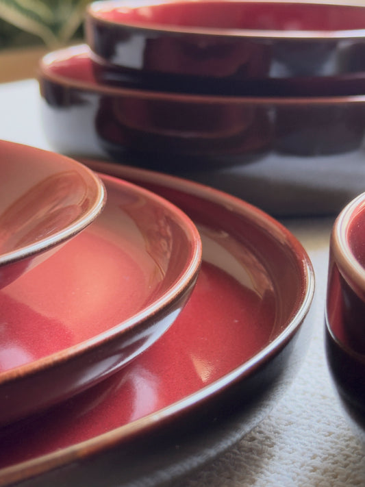 Crimson Ember Luxe Dinner Set 36 Pcs
