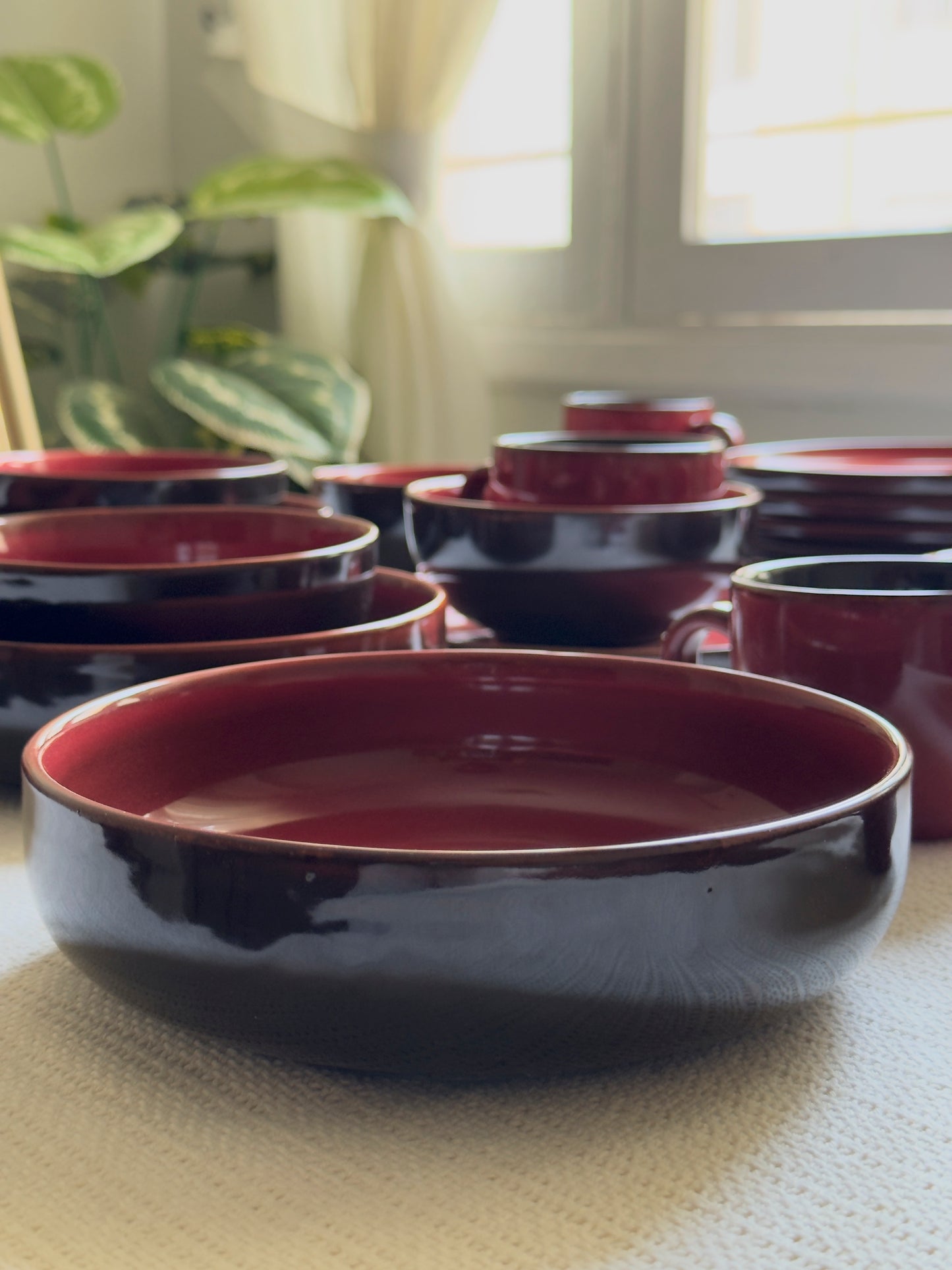 Crimson Ember Luxe Dinner Set 36 Pcs