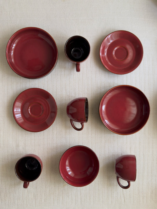 Crimson Ember Luxe Tea Set