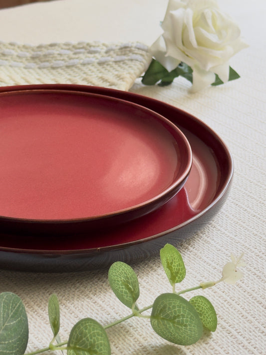 Crimson Ember Luxe Dinner Plate