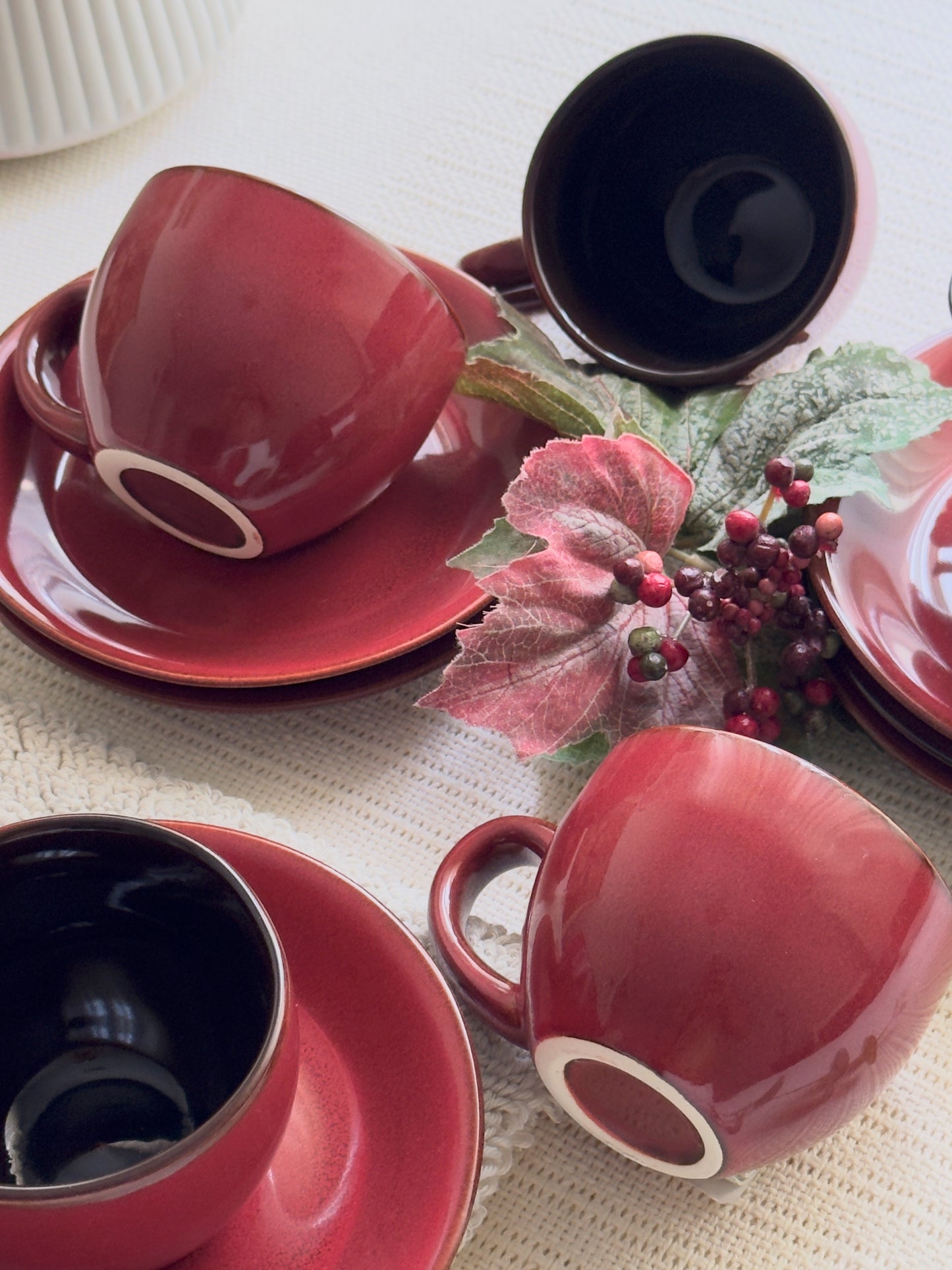 Crimson Ember Luxe Tea Set