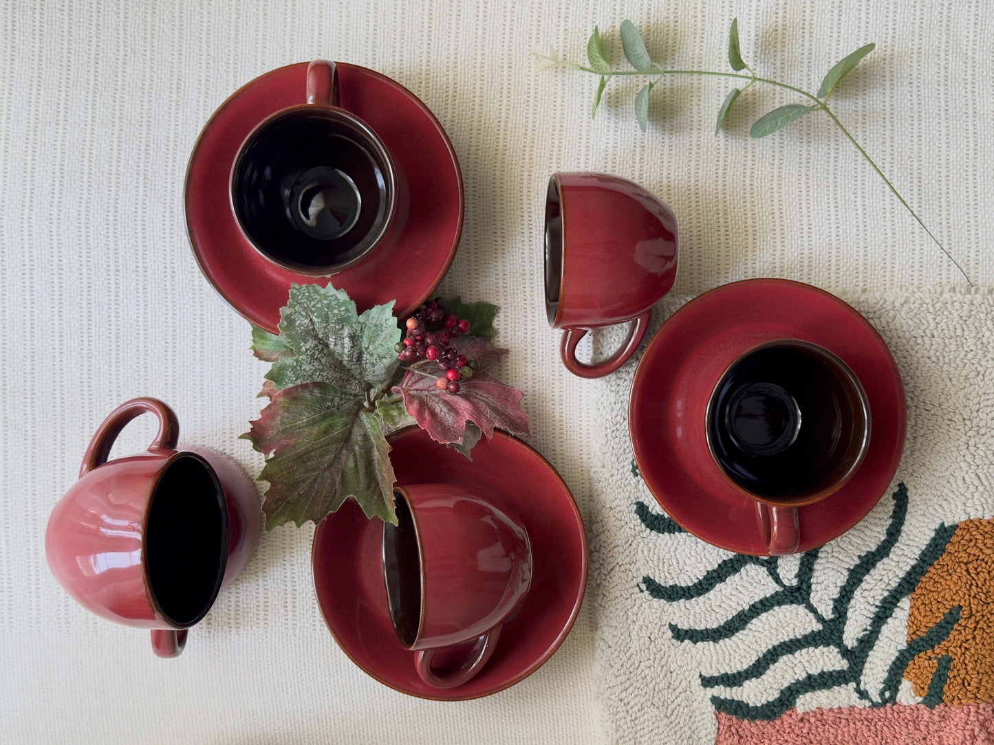 Crimson Ember Luxe Tea Set