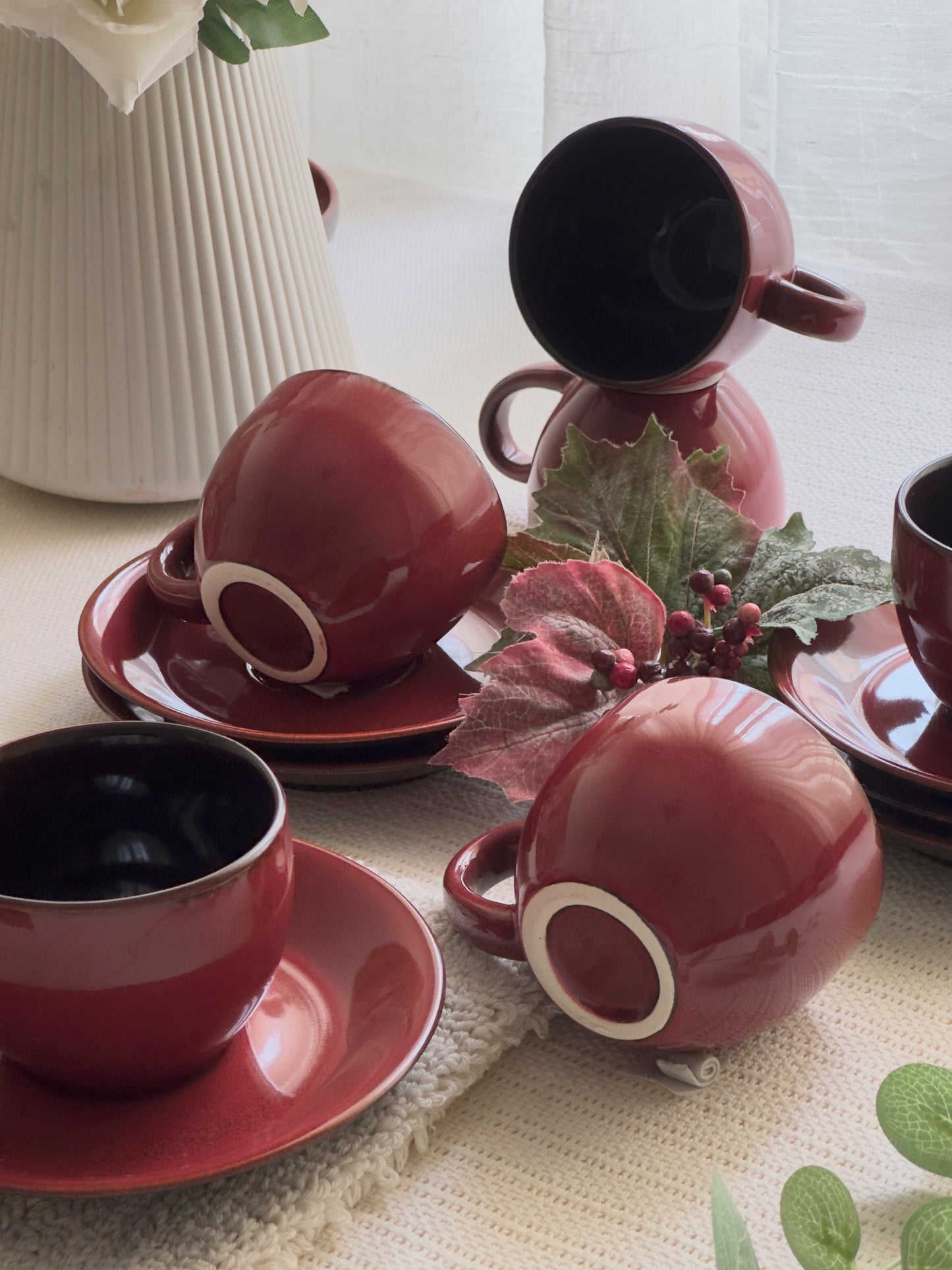 Crimson Ember Luxe Tea Set