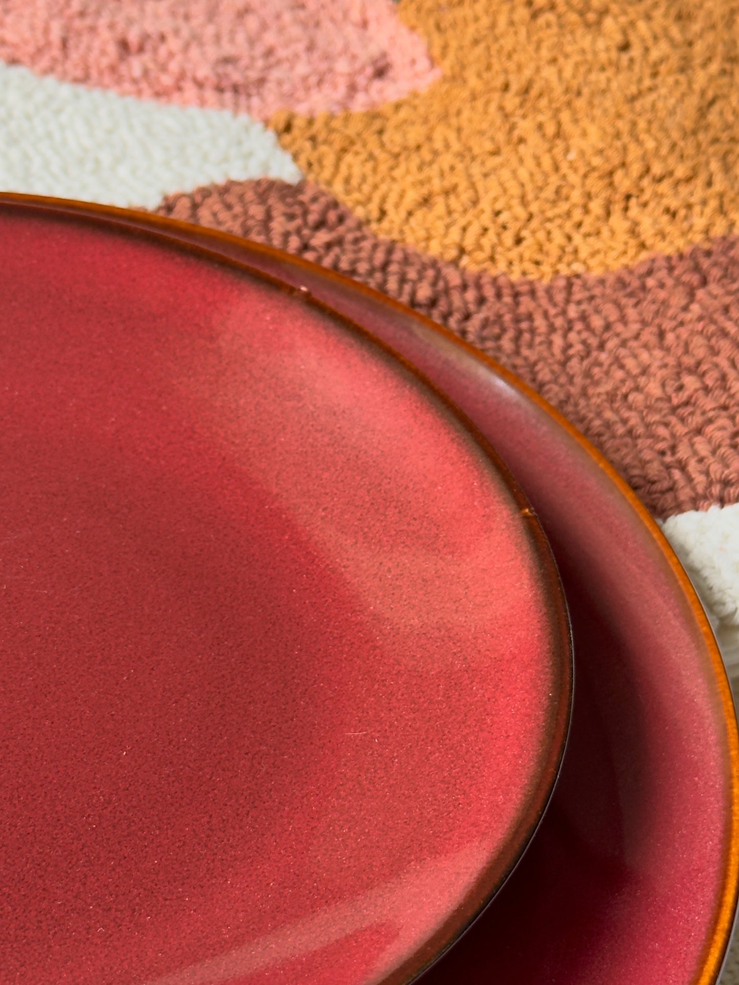 Crimson Ember Luxe Rimless Dinner Plate