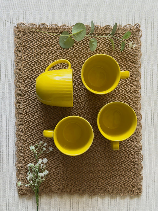 Ribbed Rim Mug Yellow