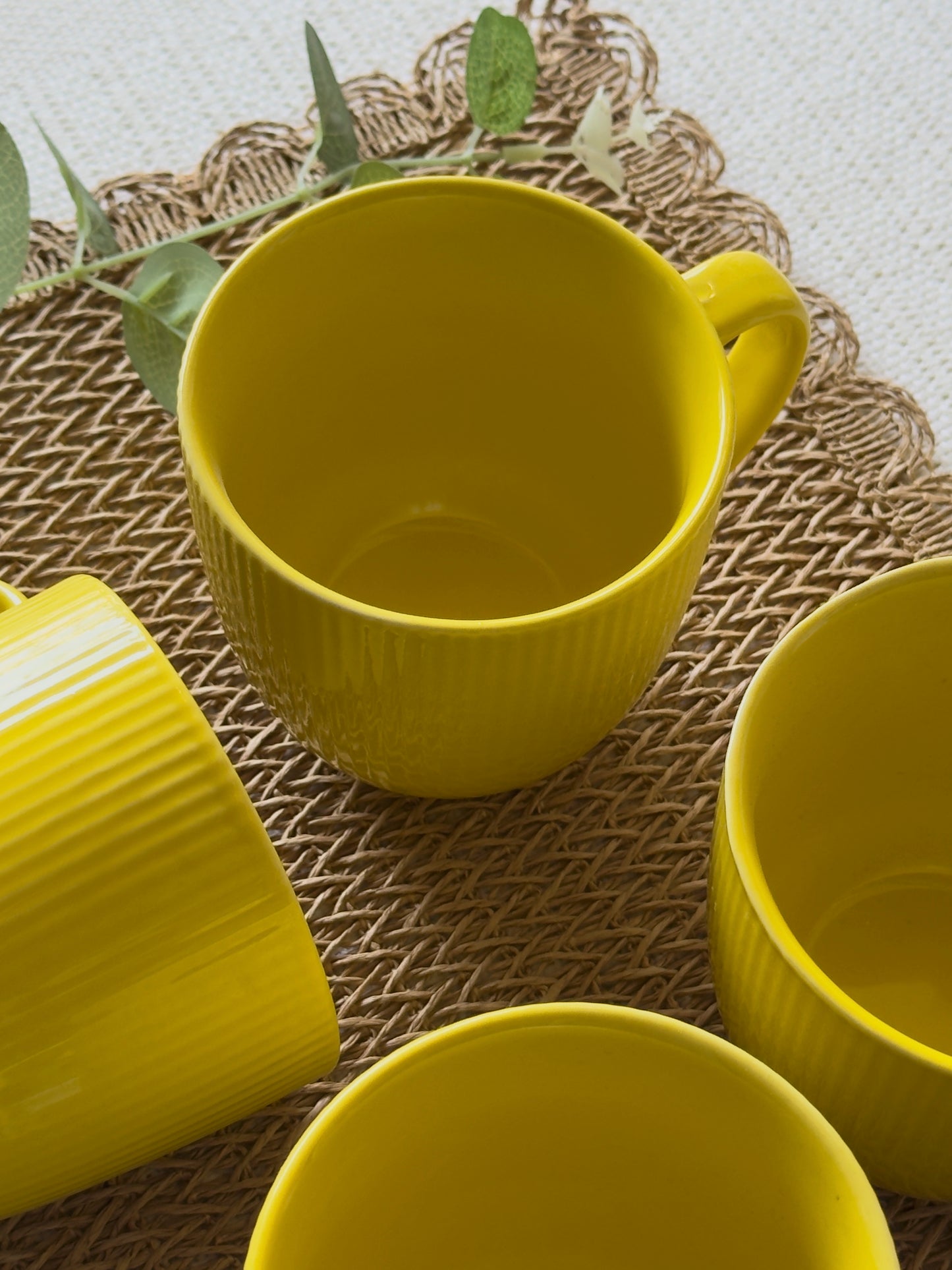 Ribbed Rim Mug Yellow