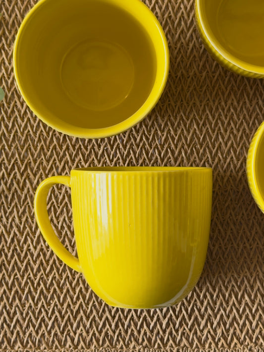 Ribbed Rim Mug Yellow