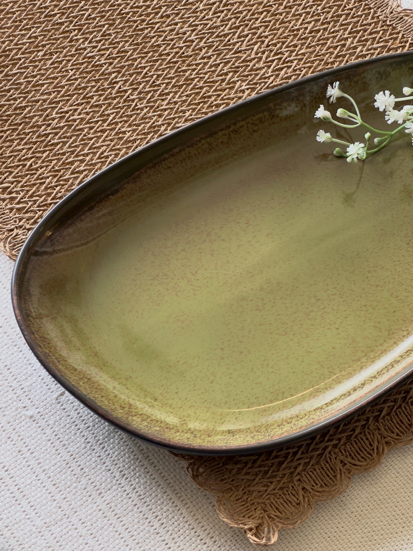Serving Platter Bass Green