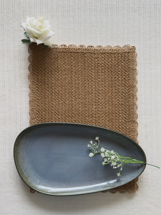 Blue Oval Serving Platter