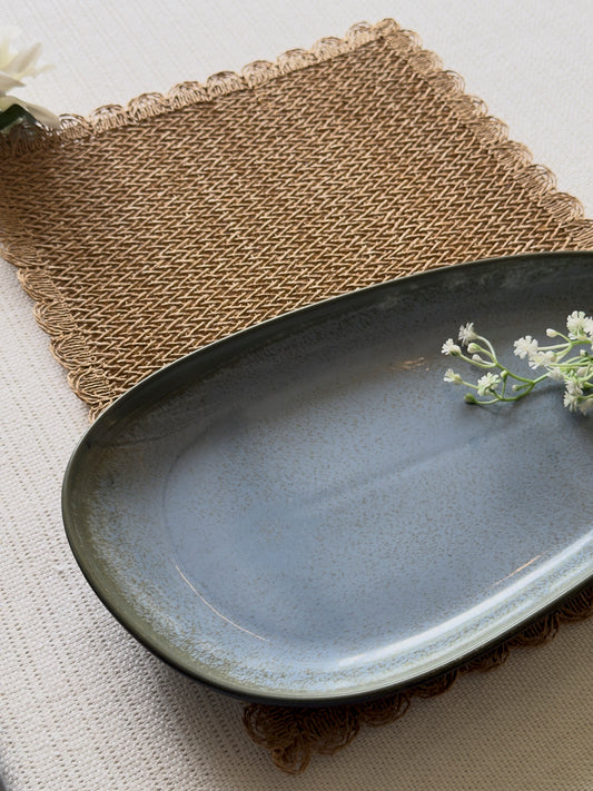 Blue Oval Serving Platter