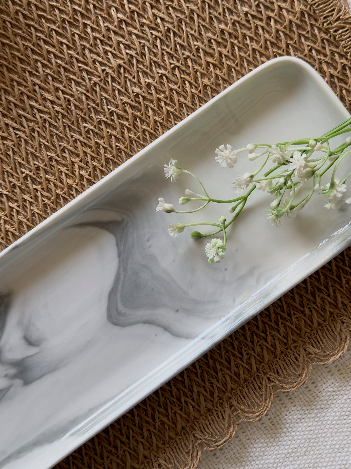 Sushi Platter Marble White