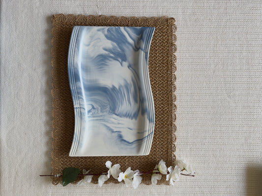 Marble Blue Large Serving Platter