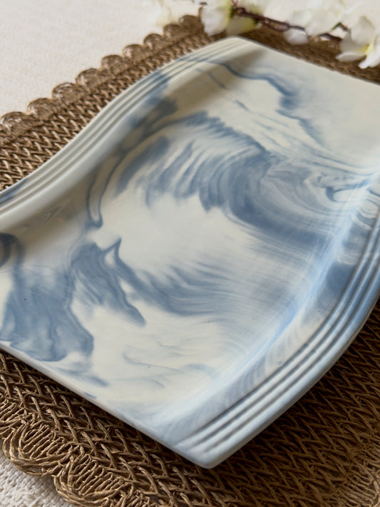 Marble Blue Large Serving Platter