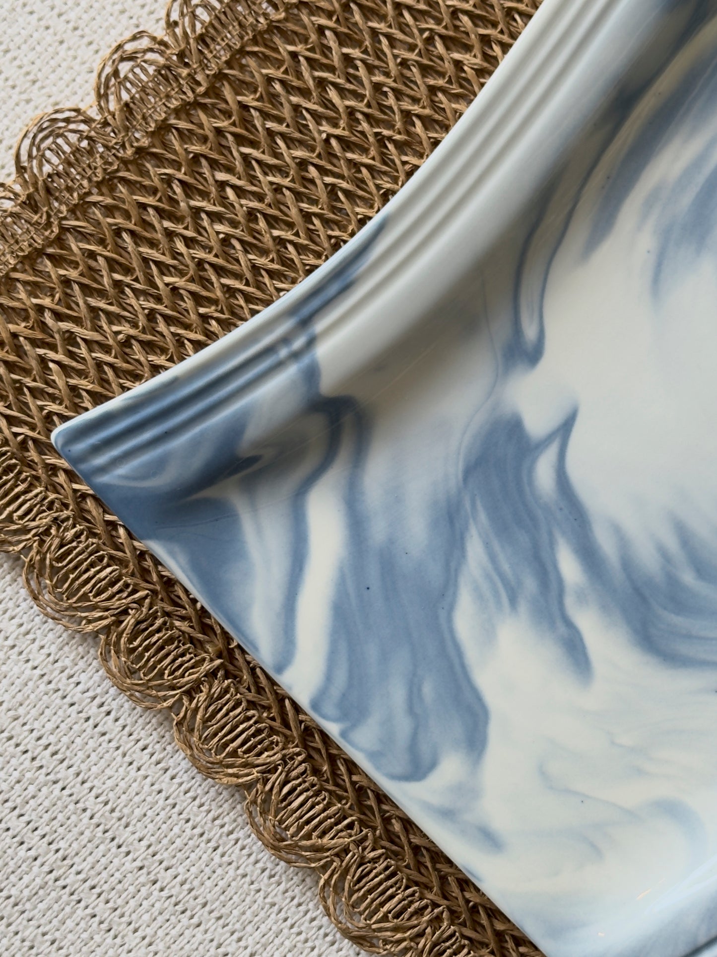 Serving Platter Marble Blue