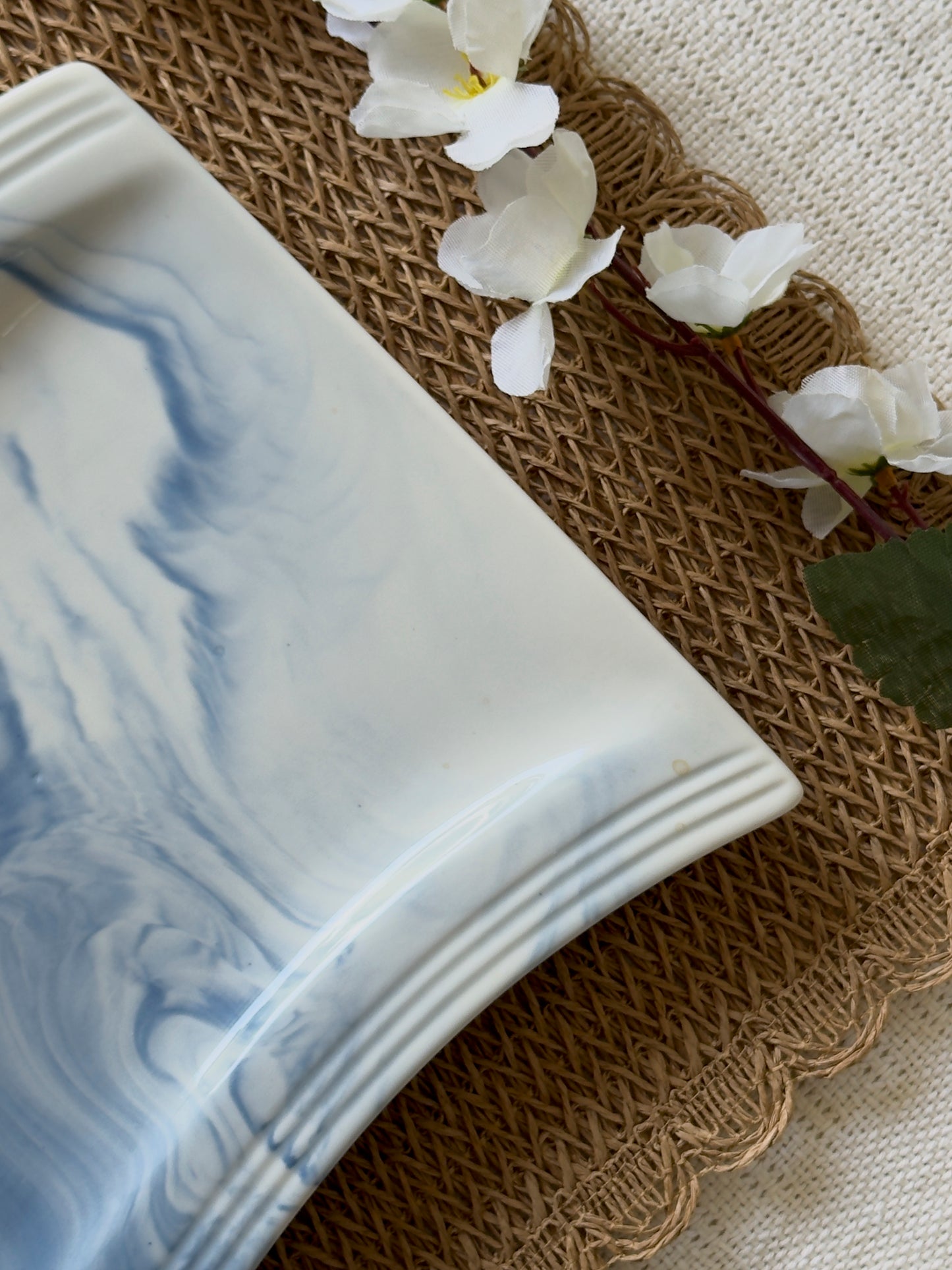 Serving Platter Marble Blue