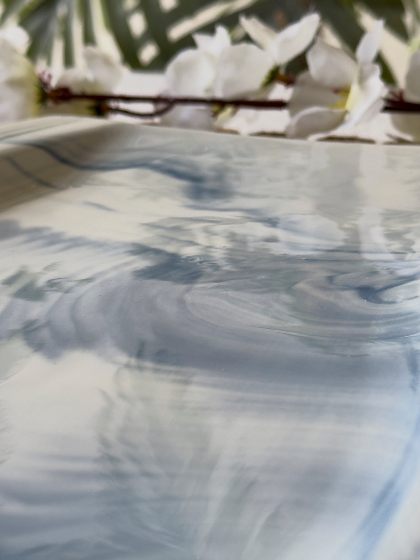 Serving Platter Marble Blue