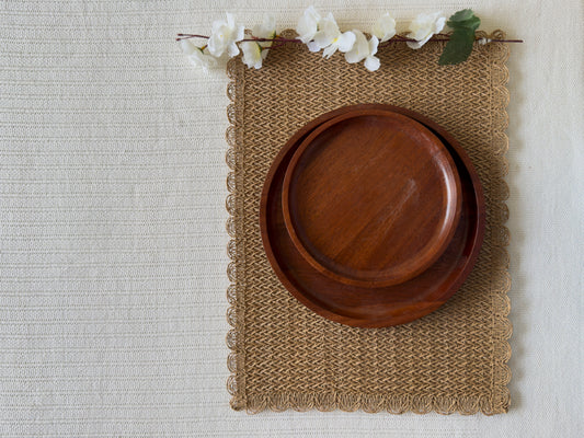 Wooden Rim Plate Set