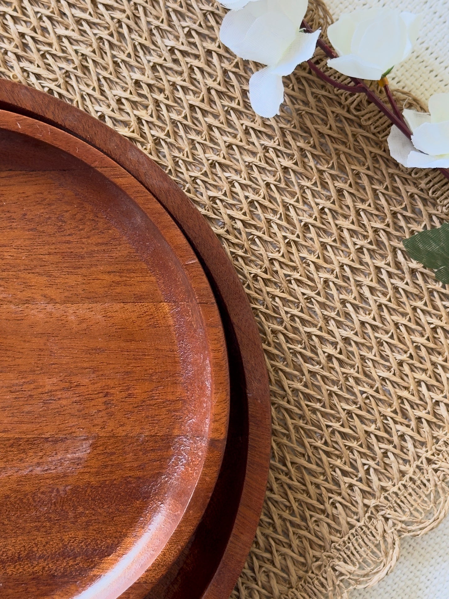 Wooden Rim Plate Set