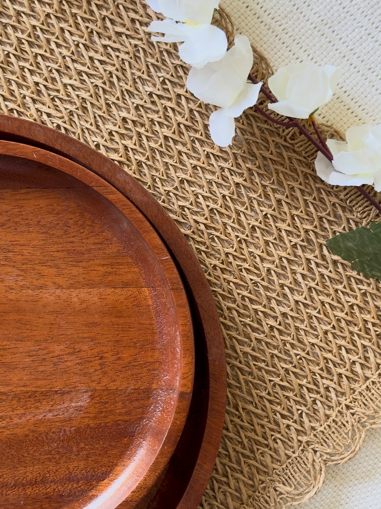 Wooden Rim Plate Set