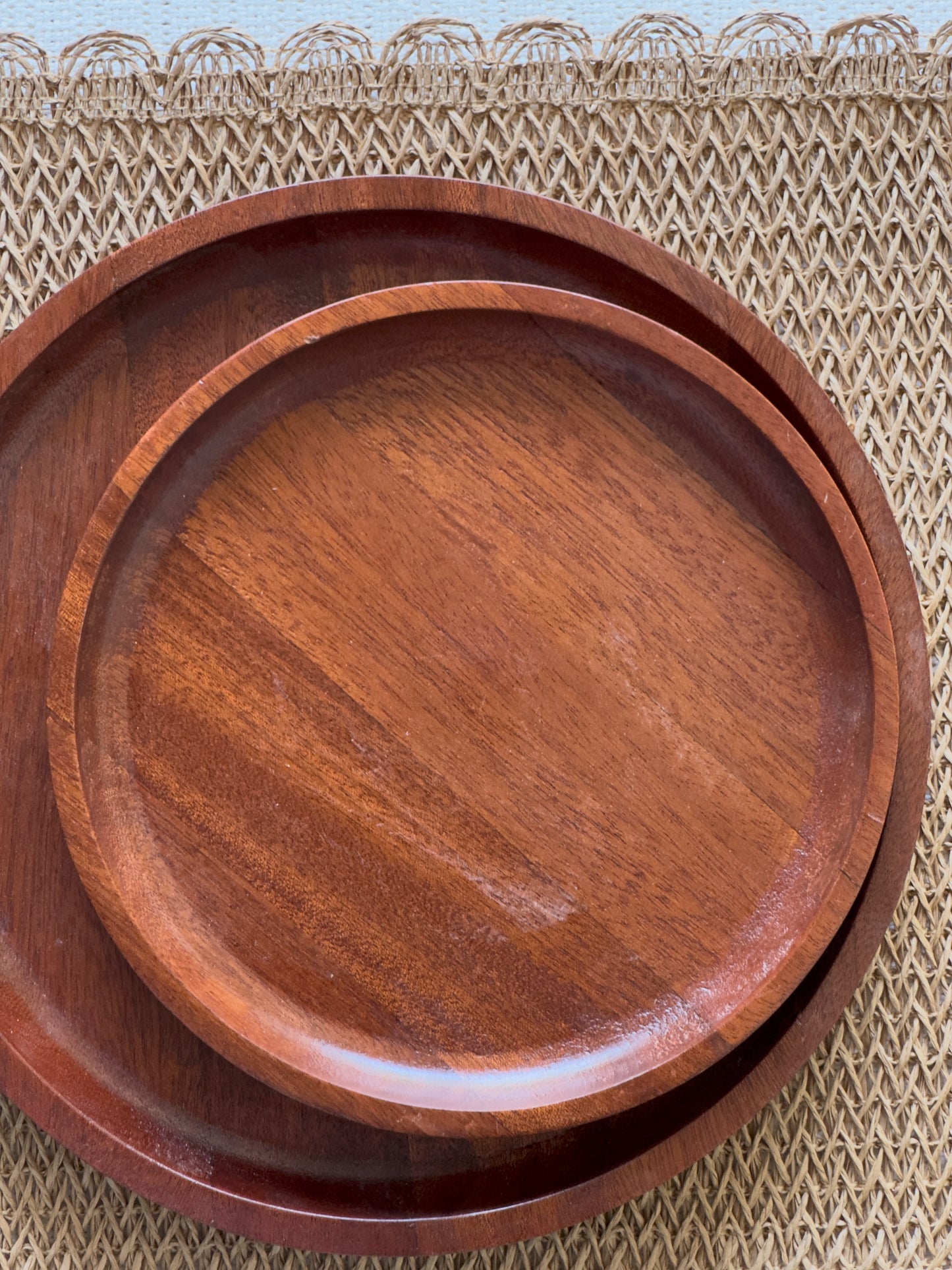 Wooden Rim Plate Set