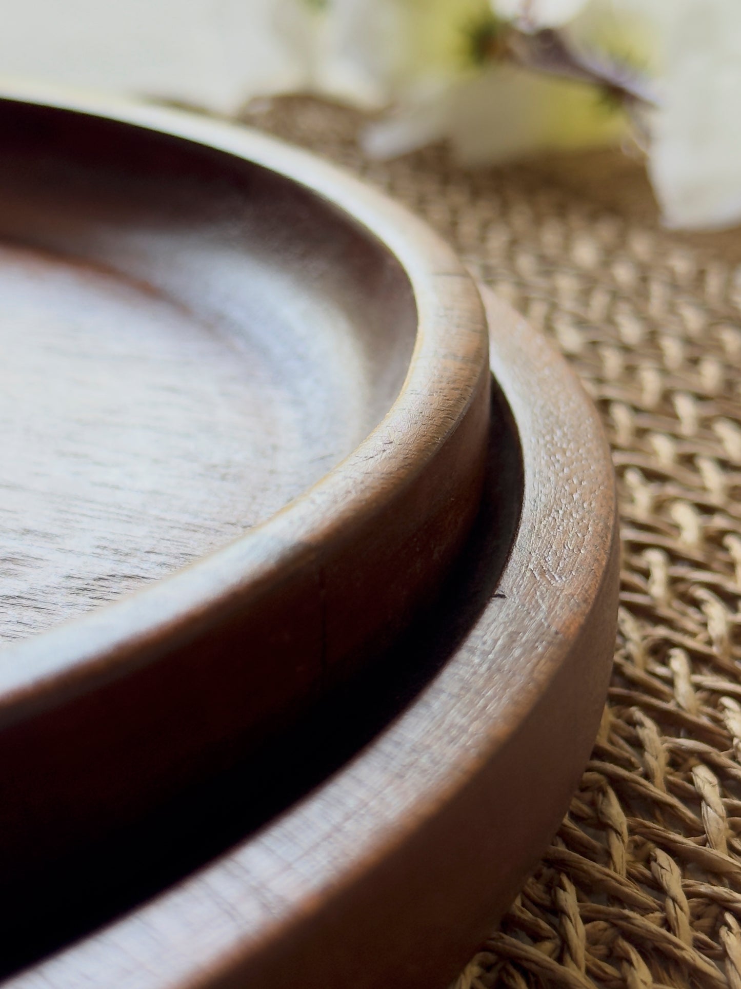 Wooden Rim Plate Set