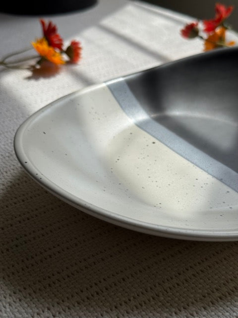 Monaco Noir Hummus Platter — matte black finish with speckled detailing | Shape N Style Home