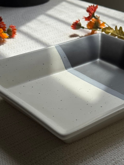 Monaco Noir Tray Platter — matte black finish with speckled detailing | Shape N Style Home