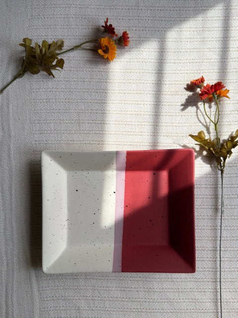 Rose Canvas Tray Platter — matte finish with sprinkle texture | Shape N Style Home