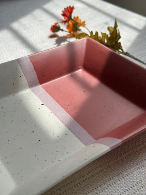 Rose Canvas Tray Platter — matte finish with sprinkle texture | Shape N Style Home