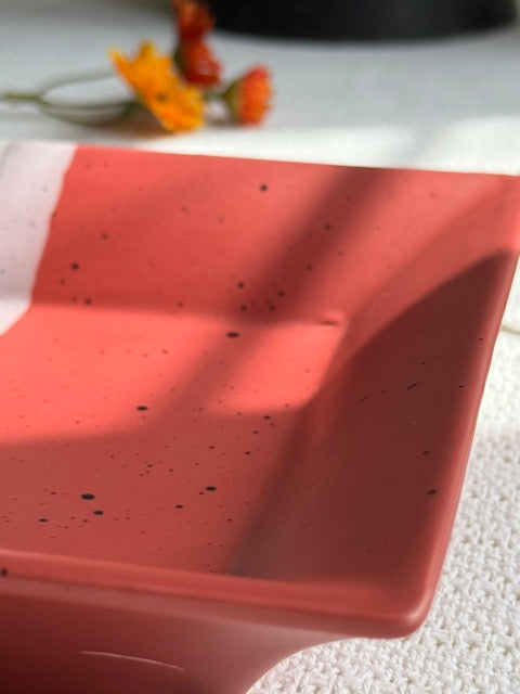 Rose Canvas Tray Platter — matte finish with sprinkle texture | Shape N Style Home