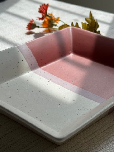 Rose Canvas Tray Platter — matte finish with sprinkle texture | Shape N Style Home
