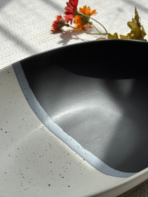 Monaco Noir Gravy Platter — matte black finish with speckled detailing | Shape N Style Home