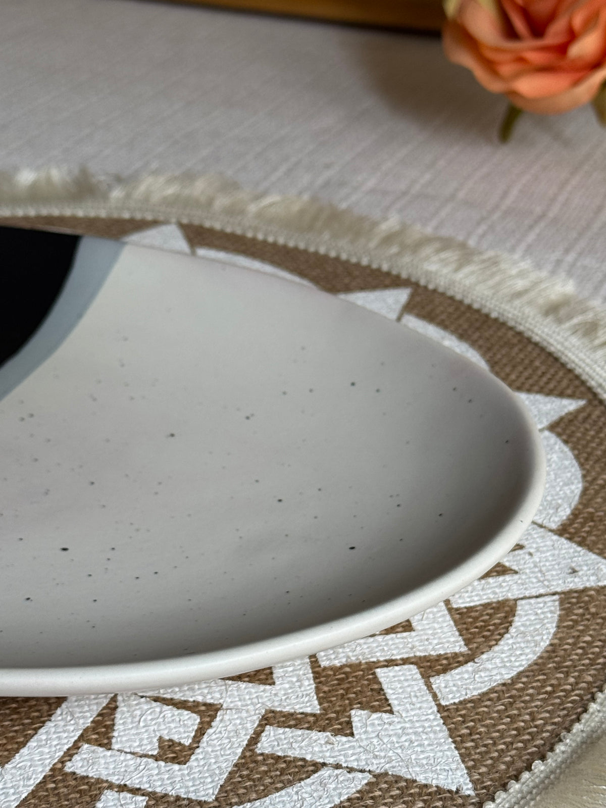 Monaco Noir Serving Platter — matte black finish with speckled detailing | Shape N Style Home