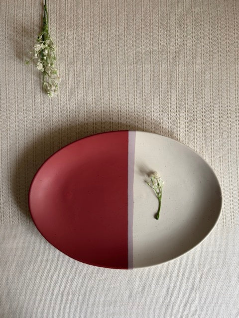 Rose Canvas Serving Platter — matte finish with sprinkle texture | Shape N Style Home
