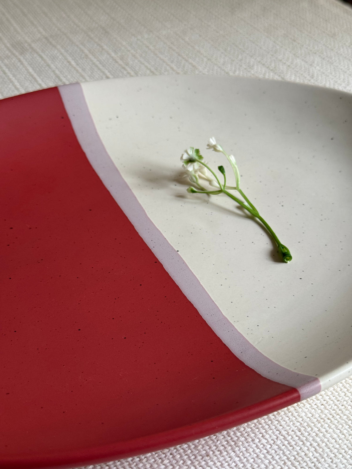 Rose Canvas Serving Platter — matte finish with sprinkle texture | Shape N Style Home