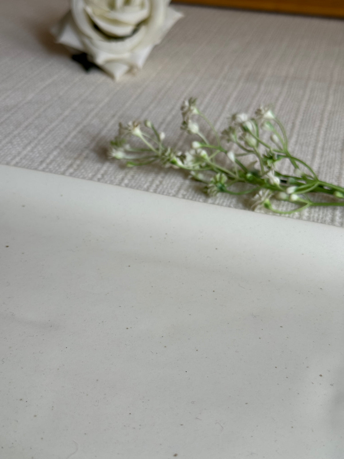 Ivory Speckle Serving Platter — matte white finish with black speckled detailing | Shape N Style Home
