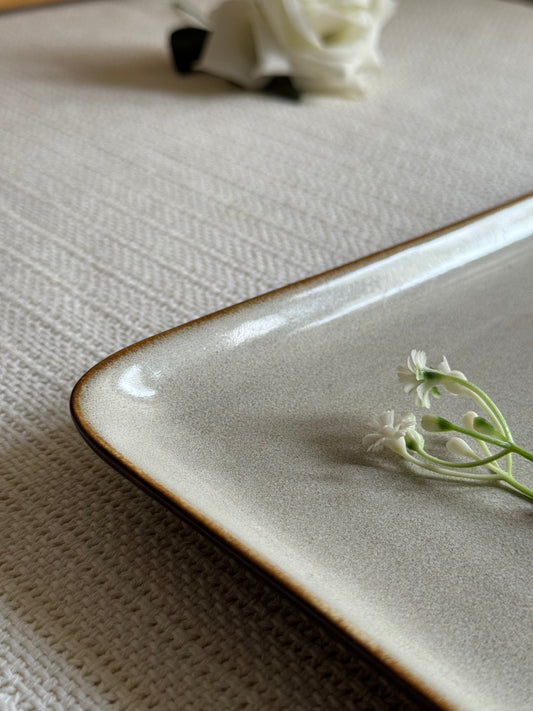 Siena Stone Serving Platter — reactive glaze finish in earthy stone tones | Shape N Style Home