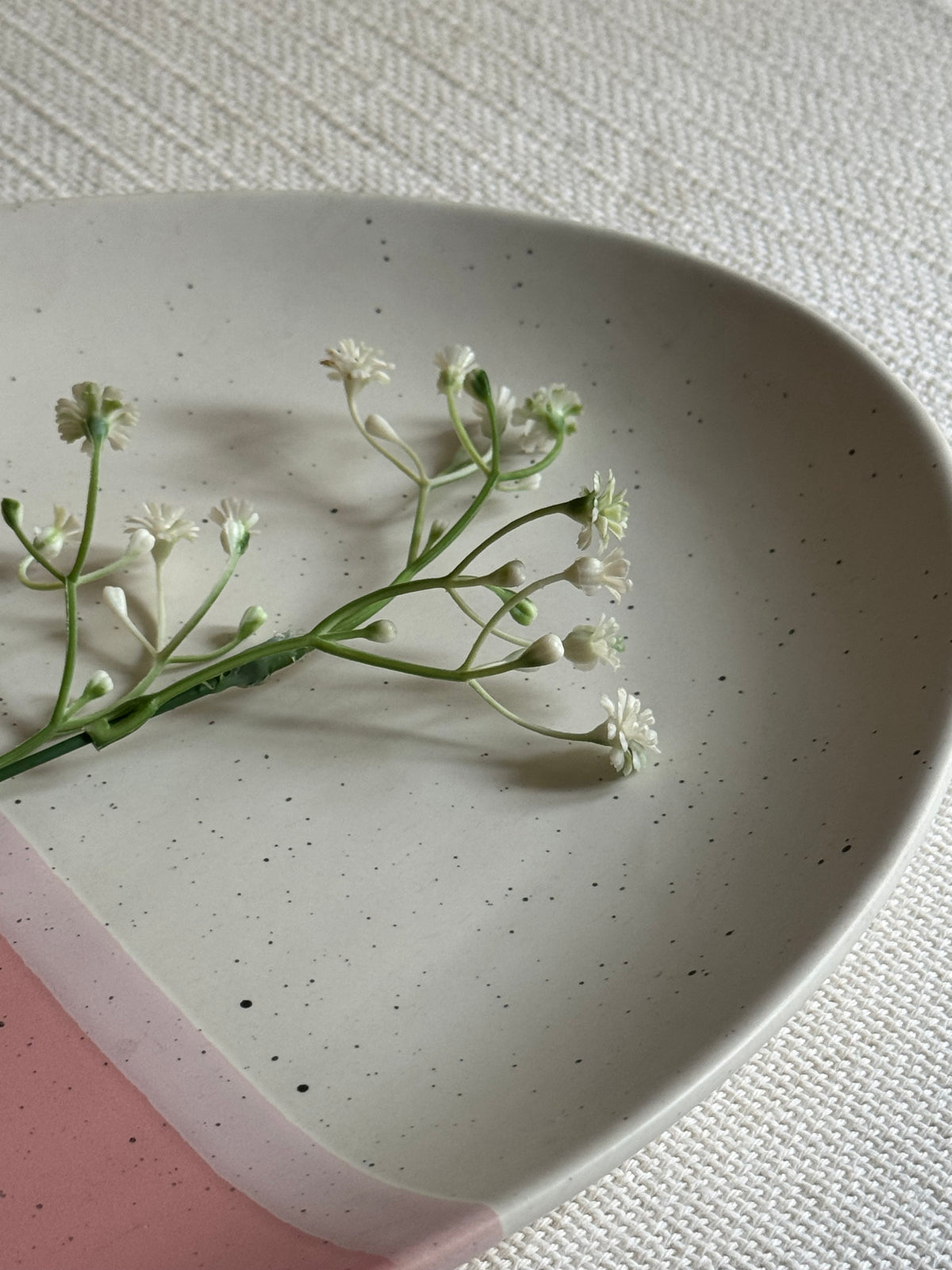 Blush Rose Serving Plate — blush pink & ivory matte finish | Shape N Style Home