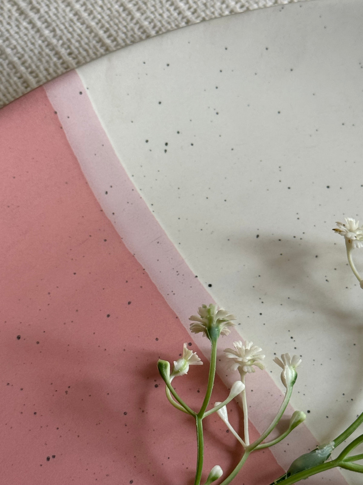 Blush Rose Serving Plate — blush pink & ivory matte finish | Shape N Style Home