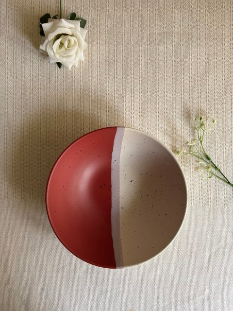 Rose Canvas Serving Bowl — matte finish with sprinkle texture | Shape N Style Home